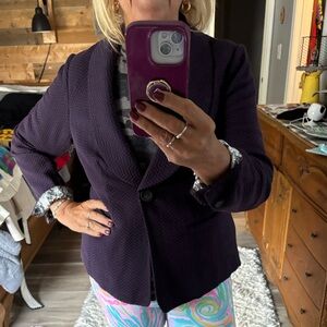 Coldwater Creek Dark Purple Blazer with Decorative Lining. Size 12P